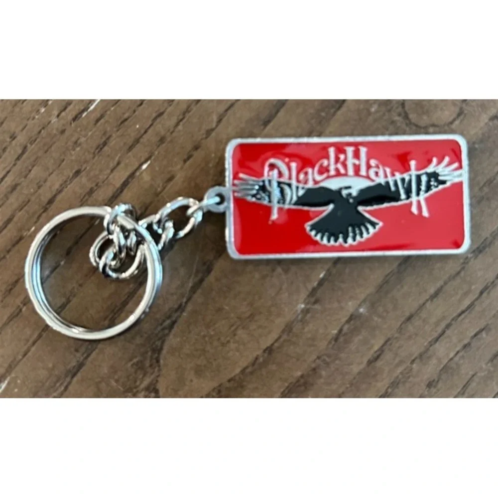 Vintage Keychain Black Hawk‎ Country Music Band Metal Keychain Keyring